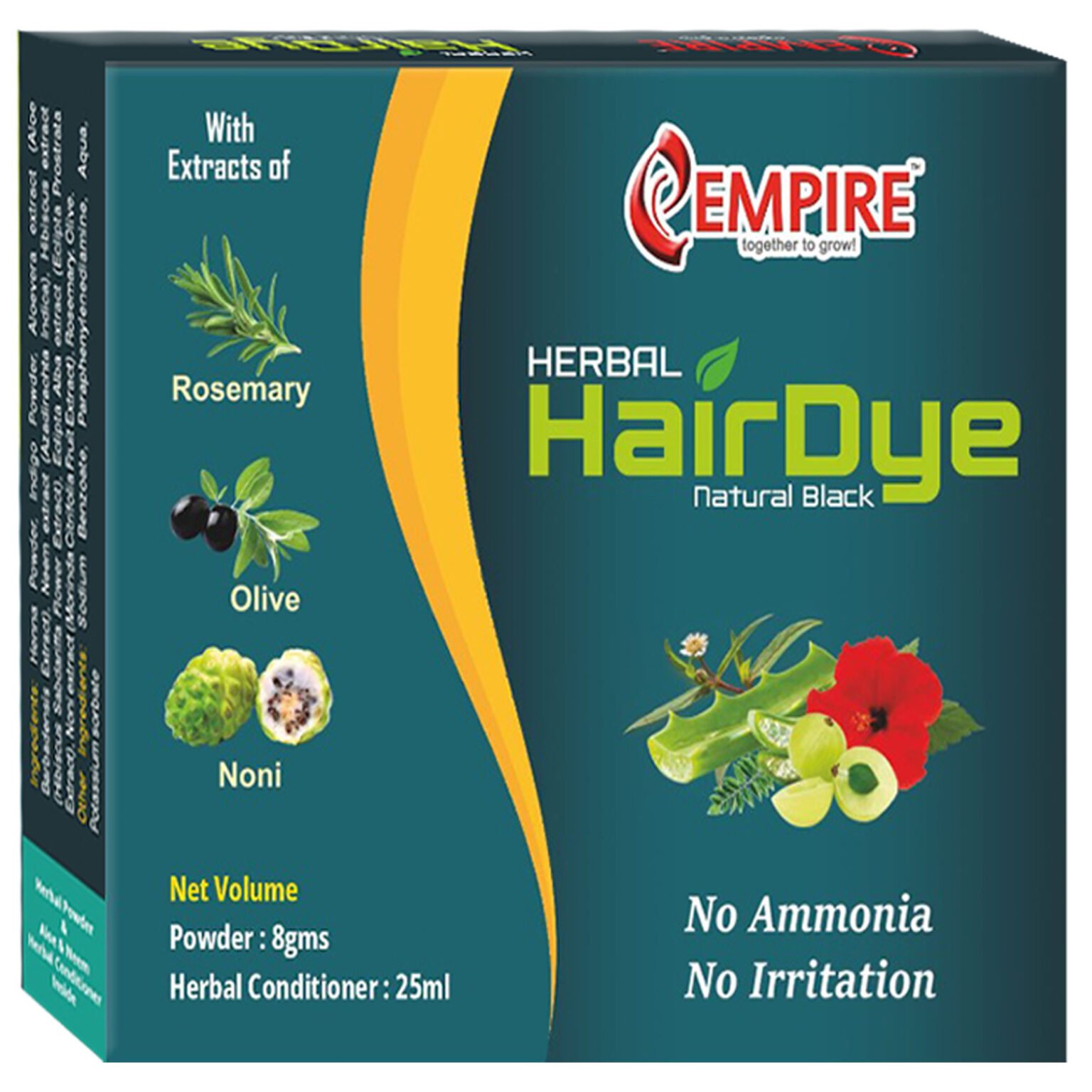 HERBAL HAIR DYE – POWDER (8GM) – CONDITIONER (25 ML) – EMPIRE